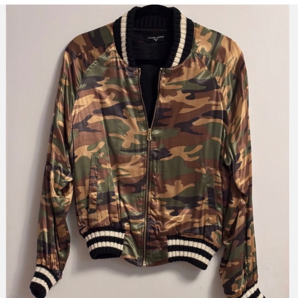 Michael Lauren Varsity Jacket Camo Sz XSmall